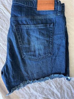 Lucky Brand Mid-Rise Dark Blue Denim Cutoff Shorts